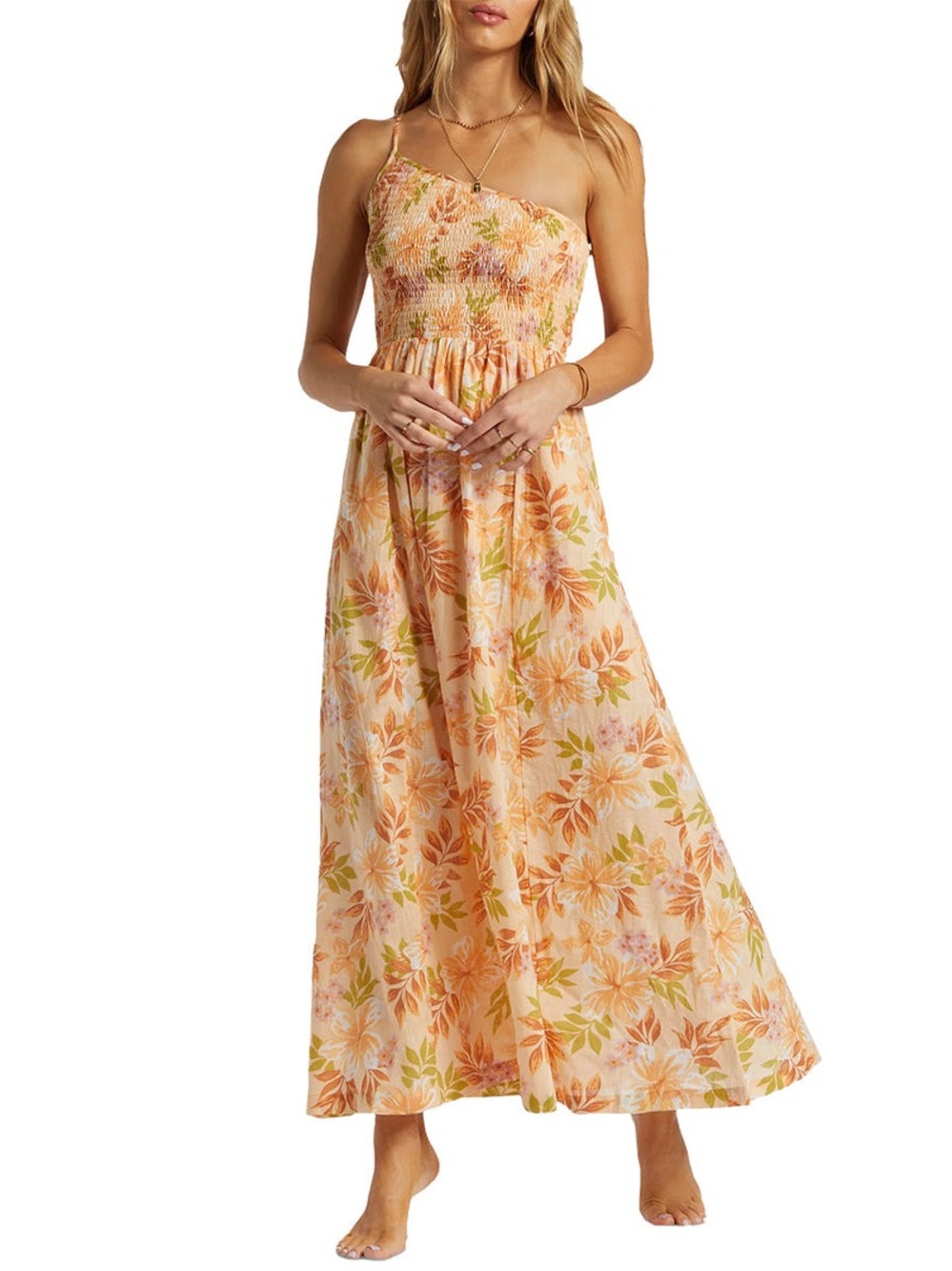 Billabong Warmer Days One Shoulder Maxi Dress Size Large